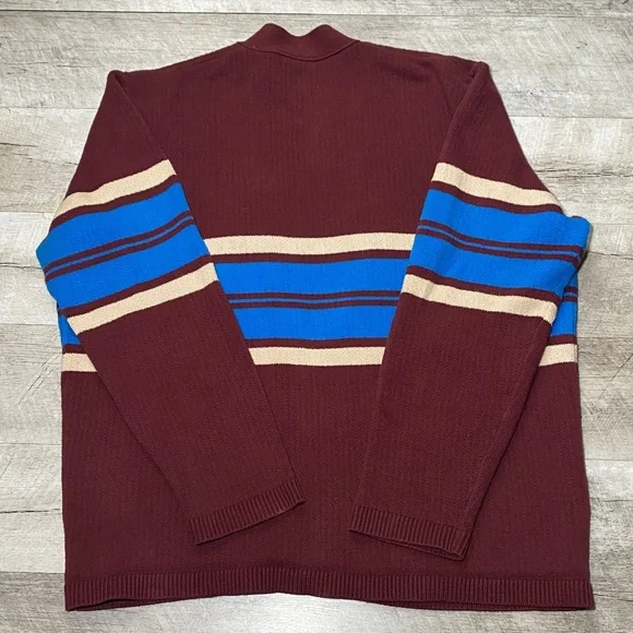 Levi's Men's Cardigan with Brown and Blue Stripes